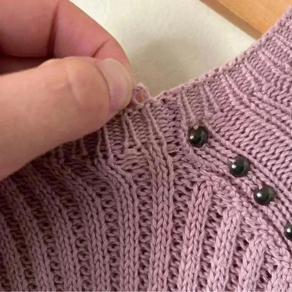 Philosophy Studded Cable Knit Tunic Sweater Pink Size XL NWT - Picture 4 of 7